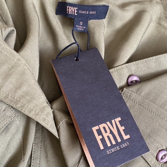 Frye Addie Western olive green button down top NWT - Picture 5 of 8